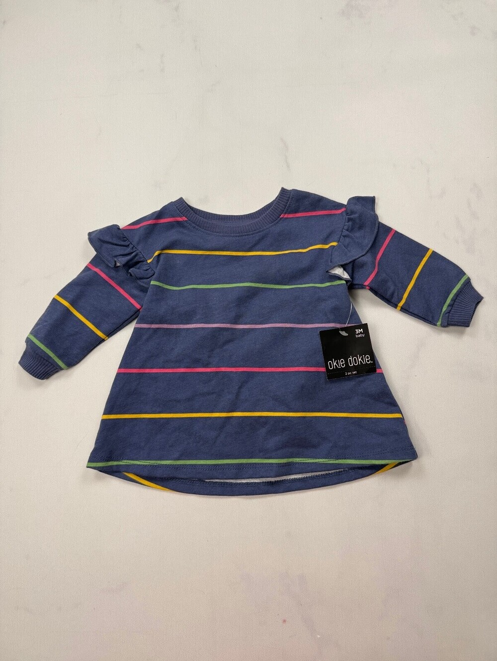 Okie Dokie Printed T Shirt Navy Modern Indie - Girls 3M